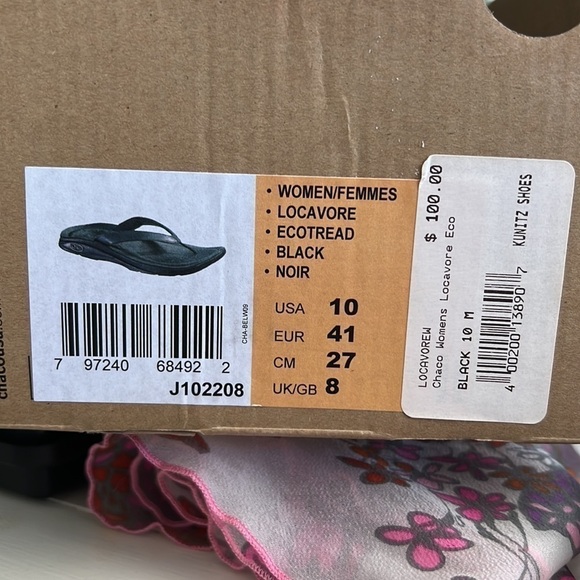 Chaco Locavore Ecotread Black Flip Flop Sandals Brand New in Box - Picture 9 of 10